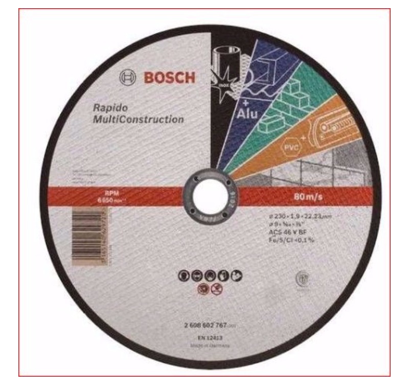 EL ALETLERİ - KESME TAŞLARI / DİSKLERİ - Bosch Kesme Diski MultiConstruction 230x1.9mm Tüm Malzemeler -BOSCH-230X1.9MC