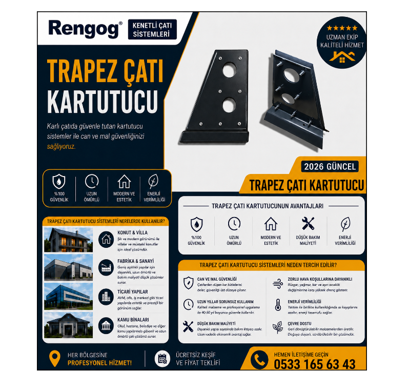TRAPEZ ÇATI KAR TUTUCU -kartutucu