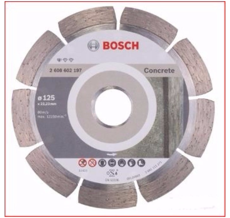 EL ALETLERİ - KESME TAŞLARI / DİSKLERİ - Bosch - Standard Seri Beton İçin Elmas Kesme Diski - 125 X 22,23 X 1,6 X 10 Mm -BOSCH-125X22.23X1.6X10