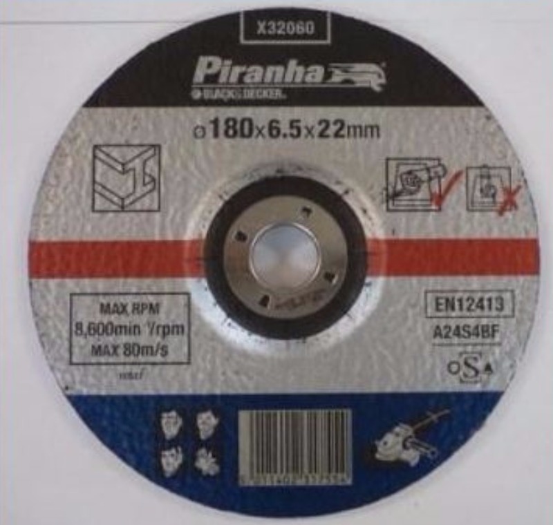 EL ALETLERİ - KESME TAŞLARI / DİSKLERİ - Piranha Düz Metal Taşlama Diski 180*22MM -X32060 -X32060